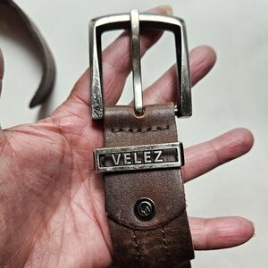 Vintage Velez Brown Leather Belt with Buckle